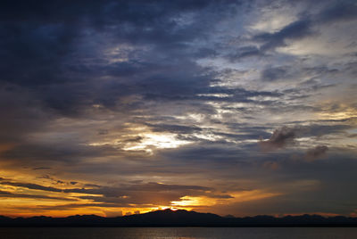 Scenic view of dramatic sky during sunset