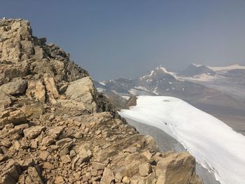 Scenic view of mountains against clear sky