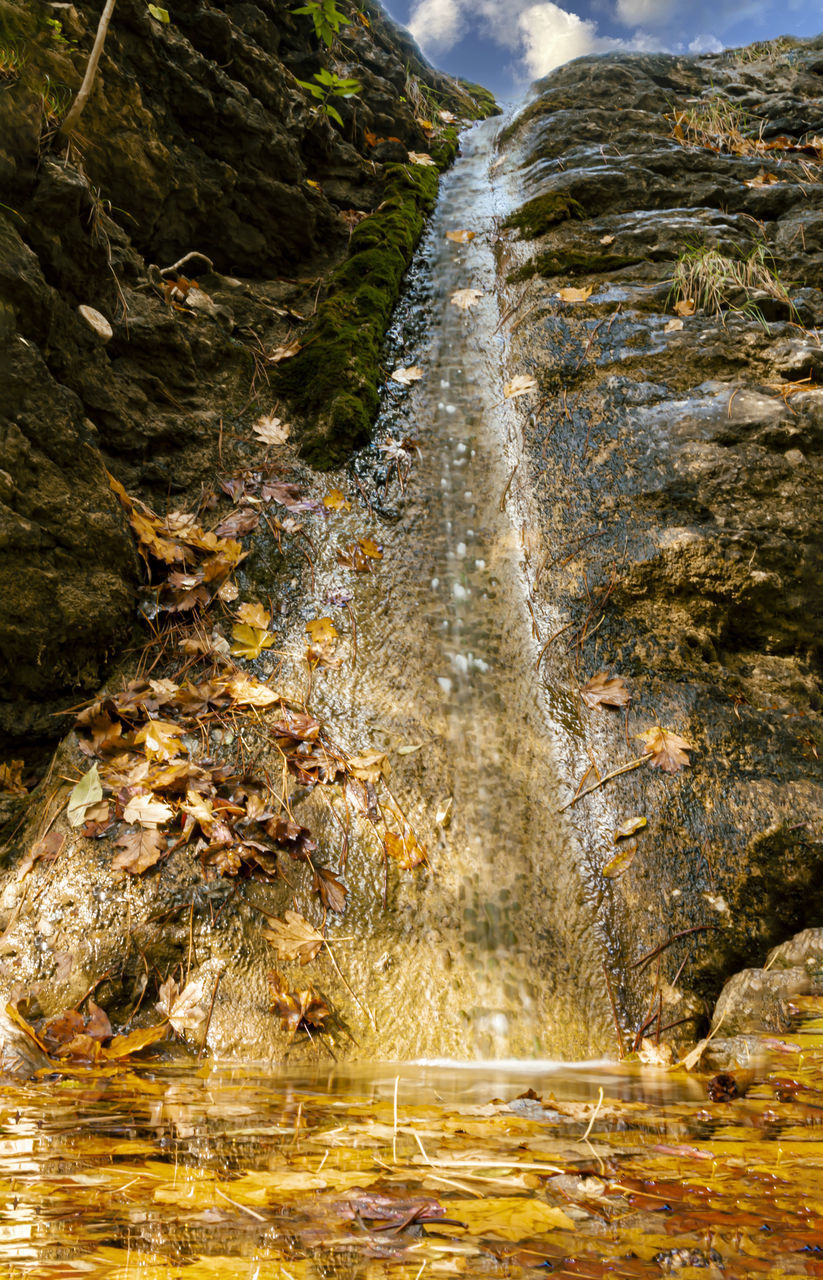 CLOSE-UP OF STREAM AMIDST ROCKS