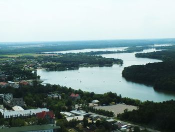 Scenic view of lake against clear sky