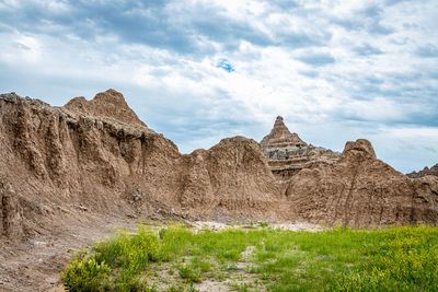 View of rocky mountain against sky