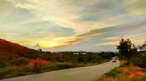 Country road at sunset