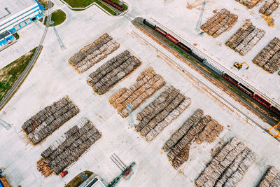 High angle view of paper currencies