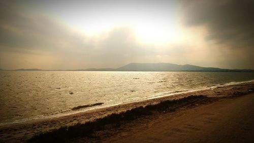 Scenic view of sea at sunset