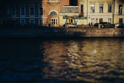 Embankment of the water channel in the city