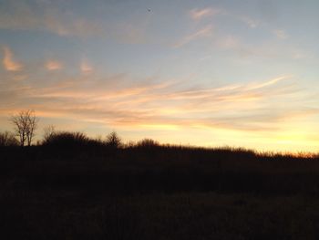 Scenic view of landscape at sunset