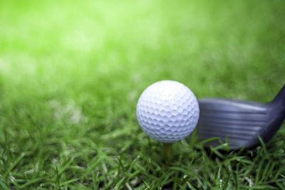 Close-up of ball on field