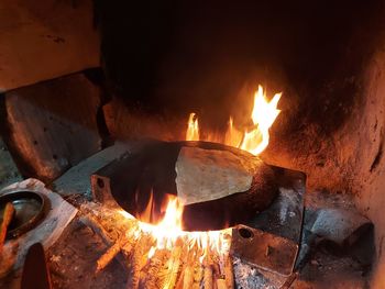 Close-up of burning candles