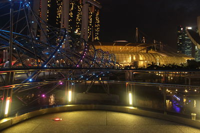 Illuminated city at night