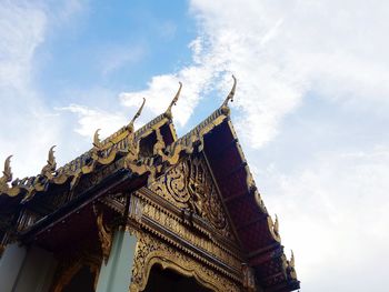 Low angle view of traditional building against sky