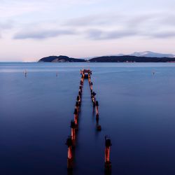 Seascape from a port in italy