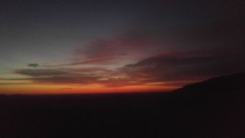 Scenic view of dramatic sky during sunset