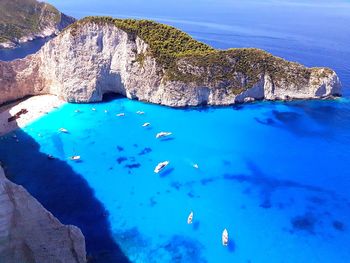 Panoramic view of sea and rocks