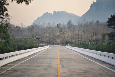 Road by trees against sky