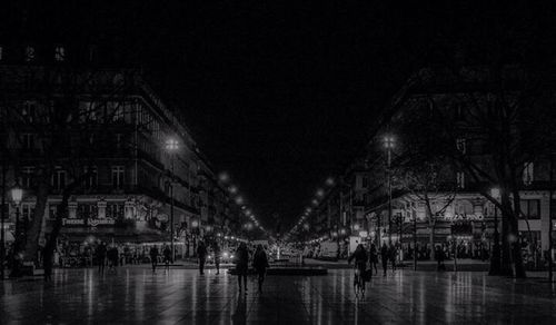 Illuminated street light at night