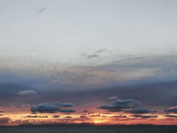 Low angle view of clouds in sky during sunset