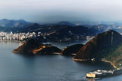 Aerial view of city at waterfront