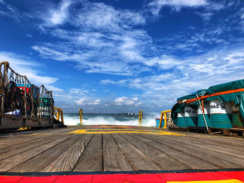 Pier over sea against sky