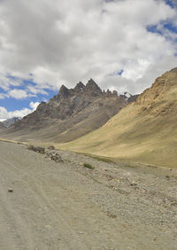 Beautiful view of sharp mountains on the way of darcha-padum road, ladakh, india. 