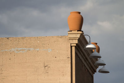 Low angle view of built structure against sky