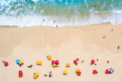 Aerial view of people at beach