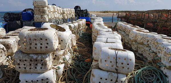 Stack of fishing nets 