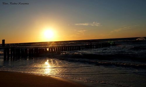 View of sea at sunset