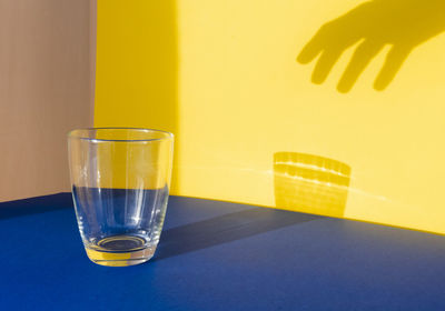 Close-up of beer glass on table