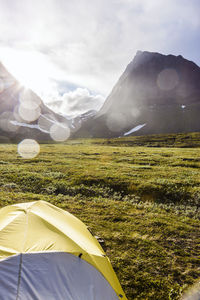 Camping in mountains, kebnekaise, lapland, sweden