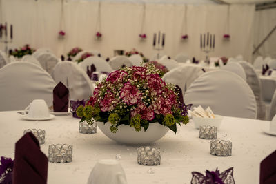 White flowers on table