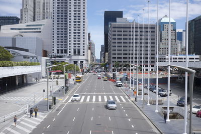 City street with buildings in background