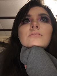 Portrait of beautiful woman at home