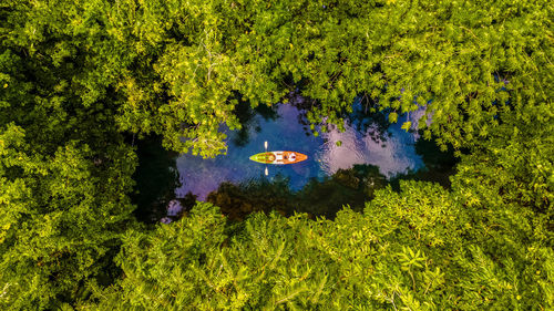 High angle view of lake