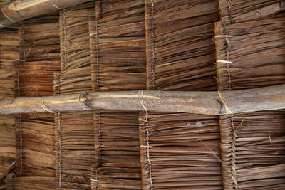 Full frame shot of thatched roof