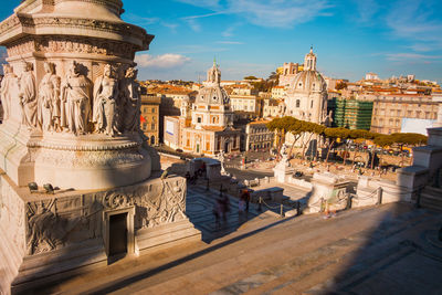 Statue of historic building in city