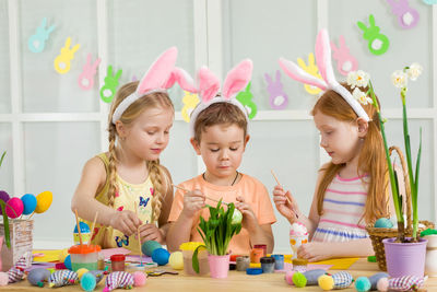 Children playing with toys at home