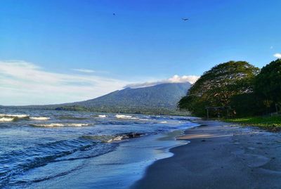 Scenic view of beach against sky