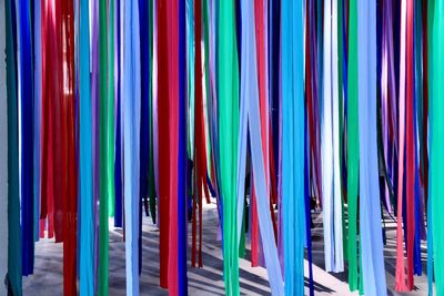 Full frame shot of multi colored decoration hanging outdoors