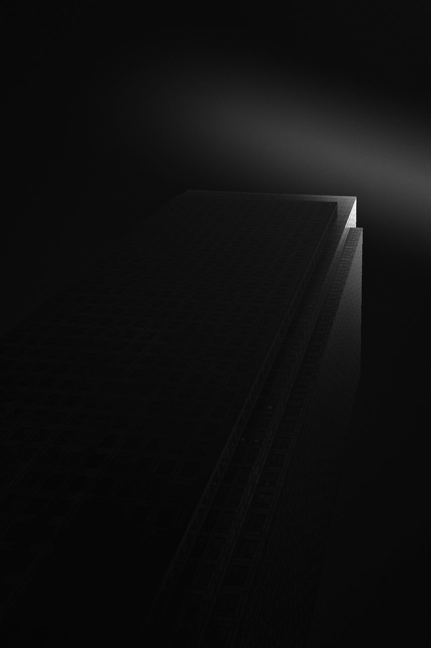 Peaking through darkness and light Buildings & Sky LONDON❤ Monochrome Cityscape Architecture monochrome photography Long Exposure London Streets Darkness Black Black And White Light Monochrome monochrome photography LINE No People Copy Space White Dark Indoors  Black Background