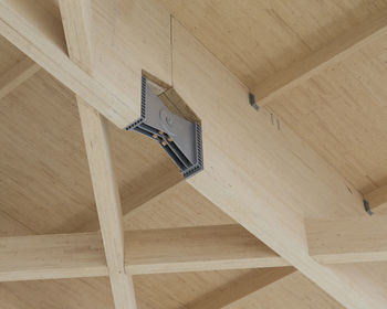 Low angle view of roof beam