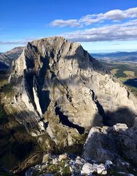 Scenic view of rock formations against sky