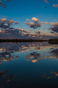 Scenic view of sea against sky at sunset