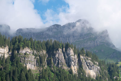 Panoramic view of landscape and mountains against sky