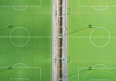 Aerial view of soccer field