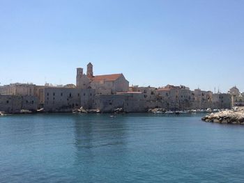 View of sea against blue sky