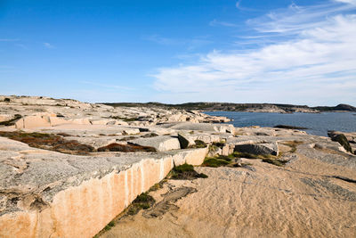 Scenic view of land against sky