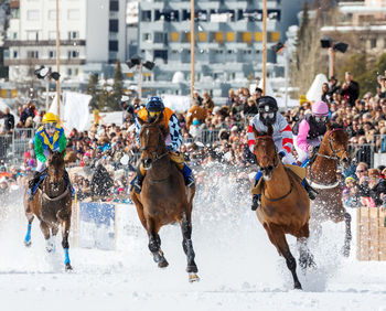 Group of people running