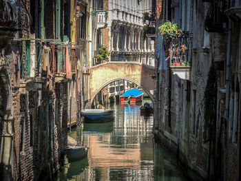 Canal amidst buildings