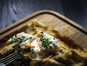Close-up of food on table