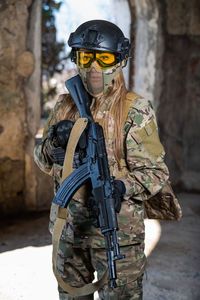 Soldier wearing hat